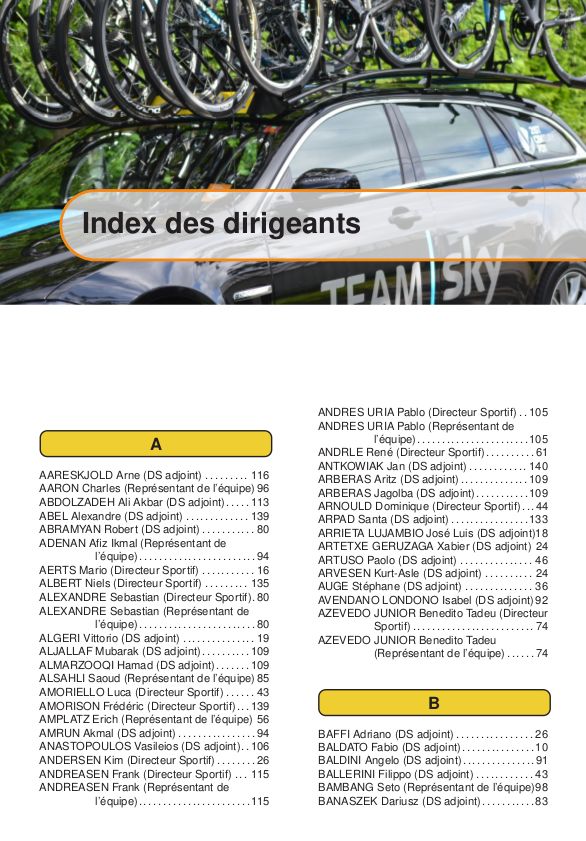 Page du Guide des Equipes 2015