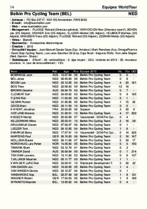 Page du Guide des Equipes 2014